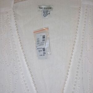 NWT White Beaded‎ Vest NY The Avenue Sz.22/24